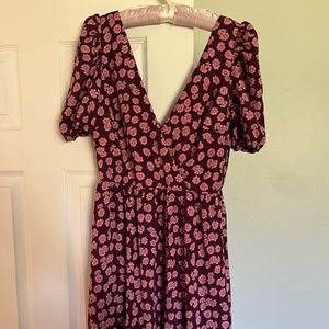 lulus floral open back dress
